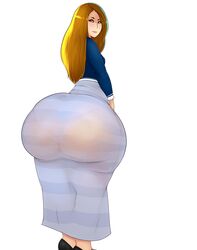 1girls asian asian_female ass ass_body ass_in_dress big_ass big_butt blonde_hair blue_dress blue_topwear bottom_heavy clothed clothed_female dress eye_contact female female_only gigantic_ass heels huge_ass huge_butt hyper_ass hyper_butt jaykuma large_ass long_hair looking_at_viewer looking_back looking_back_at_viewer panties panties_visible_through_clothing picot_trim picot_trim_panties pink_lips pink_lipstick pinup pov_eye_contact shoes smile solo solo_female standing stiletto_heels thick_thighs wide_hips yellow_eyes