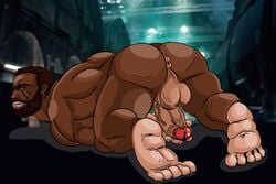 barret_wallace beard big_ass big_balls big_penis black_penis brown_fur dark-skinned_male dark_skin feet final_fantasy final_fantasy_vii furry_ass gay hairy_male male male_only muscles muscular muscular_male nude_male paws shinshito91