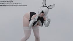 1girls 3d 3d_(artwork) ass big_ass big_breasts blender breasts bunny_ears bunnysuit busty elbow_gloves female female_only gloves light-skinned_female light_skin nier nier:_automata nier_(series) pale-skinned_female pale_skin pervertmuffinmajima render solo thighs white_hair yorha_2b