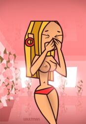 accurate_art_style blaineley_(tdi) blonde_hair breasts hoop_earrings panties total_drama_island vaultman