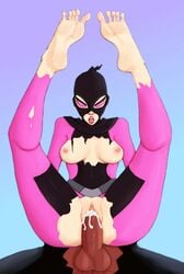 badley dark-skinned_male dark_gwenpool dark_skin feet feet_up female foot_fetish gwen_poole gwenpool gwenpool_(series) interracial male marvel marvel_comics miles_morales penis reverse_cowgirl_position soles spider-man_(miles_morales) toes