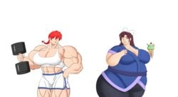 1futa amazon bow canon_genderswap clothing fat futa_with_female futanari intersex milf modezombie muscles muscular muscular_futanari obese ranma-chan ranma_1/2 ranma_saotome sequential_set thick_thighs workout