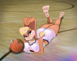 1girls big_ass bunny bunny_girl clothed dat_ass dorianloves female female_only furry heir huge_ass lagomorph lola_bunny looking_at_viewer looney_tunes lying_down pawpads paws shorts solo space_jam the_looney_tunes_show