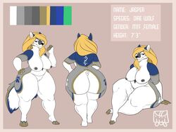 4:3 anthro ass big_breasts big_butt breasts canid canine canis dire_wolf eliotak female hi_res huge_butt mammal model_sheet nude pussy thick_thighs wolf