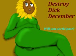 anthro ass breasts december destroy_dick_december laying_down laying_on_bed macsy plantie plants_vs_zombies pussy sunflower_(pvz)