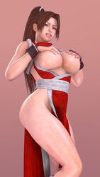 1girls 3d ass batesz big_breasts breasts cleavage fatal_fury female female_only king_of_fighters large_breasts looking_at_viewer mai_shiranui snk solo source_filmmaker thick_thighs wide_hips