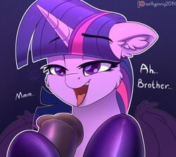 2019 airfly-pony alicorn animal_genitalia animal_penis bedroom_eyes duo english_text equid equine_penis female female_focus feral friendship_is_magic handjob hi_res horn horsecock male mammal my_little_pony narrowed_eyes open_mouth open_smile penile penis seductive sex simple_background smile solo_focus straight text tongue tongue_out twilight_sparkle_(mlp) wings