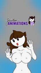 breasts brown_hair cute hedonic_artist jaiden jaiden_animations looking_at_viewer nude phone_wallpaper white_skin youtube youtuber