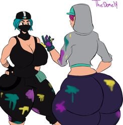 2girls big_ass big_breasts fortnite skin tagme teknique thedomely tilted_teknique