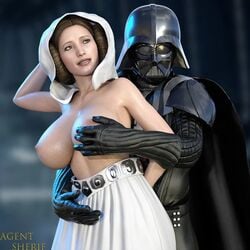 3d a_new_hope anakin_skywalker big_breasts breast_grab breast_squeeze breasts breasts_out clothed_male_nude_female darth_vader father_and_daughter incest nordfantasy princess_leia_organa realistic star_wars straight topless unseen_male_face