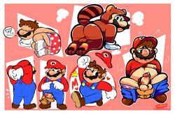 2boys bowser chubby clothed clothing fondling fondling_balls gay male male_only mario mario_(series) multiple_boys multiple_views naughtybassard overweight pants_down penis solo_focus super_mario_3d_land tanooki_mario tanooki_suit testicles torquewintress underwear underwear_down