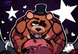 animatronic bear ene_eye_closed first_person_view five_nights_at_freddy's fox foxy_(fnaf) freddy_(fnaf) heart hook_hand machine male_only mammal oral oral_penetration penetration penis robot tagme torquewintress ursid video_games