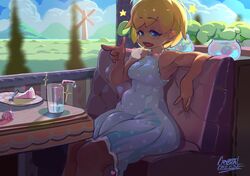 1futa ami_dixie big_penis blonde_hair blue_eyes breasts bulge clothed crystalcheese curvy dickgirl dress erection_under_clothes futa_only futanari intersex long_penis looking_at_viewer penis penis_under_clothes seductive_smile small_breasts smile solo teen teenager thick_penis thick_thighs wide_hips