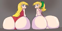 2girls android ass ass_focus back back_view between_labia big_ass big_butt bikini blonde_hair blonde_ponytail blue_eyes bubble_ass bubble_butt butt capcom clothed copy_roll dat_ass eyebrows_visible_through_hair eyes female female_only fupoo hair hair_ribbon huge_ass huge_butt innie_pussy long_blonde_hair long_hair looking_at_viewer looking_back mega_man mega_man(classic) mostly_nude multiple_girls narrow_shoulders one-piece_swimsuit partially_visible_vulva plump_vulva ponytail pussy red_bikini red_one-piece_swimsuit red_swimsuit ribbon robot robot_girl robot_humanoid roll simple_background sitting sling_bikini swimsuit thick_ass thong twins video_games yellow_hair