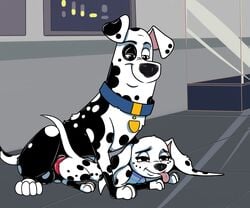 101_dalmatian_street 101_dalmatians 2019 absurd_res animal_genitalia animal_penis balls black_body black_fur canid canine canis collar dalmatian daughter disney domestic_dog father father_and_child father_and_daughter female feral fur hi_res hypergal incest knot looking_pleasured male mammal multicolored_body multicolored_fur parent parent_and_child penis smile spots spotted_body spotted_fur straight tongue tongue_out two_tone_body two_tone_fur white_body white_fur young