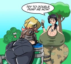 bent_over cleavage constructor_penny fortnite fortnite:_save_the_world gigantic_ass gigantic_breasts headhunter_(fortnite) huge_breasts neikou penny_(fortnite) slurp_(fortnite) tight_clothing