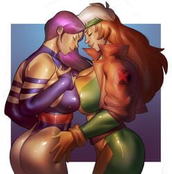 2girls anna_marie ass betsy_braddock big_breasts female female_only large_breasts marvel marvel_comics ph psylocke rogue_(x-men) superheroine x-men yuri