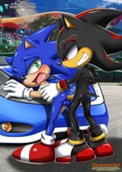 2boys anal anal_penetration anal_sex bbmbbf black_fur blue_fur car car_hood diamond_level exhibitionism gay mobius_unleashed outdoors palcomix pietros_secret_club sega shadow_the_hedgehog sonic_(series) sonic_the_hedgehog tagme yaoi