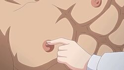 abs animated daisuke_tanaka doki_doki_little_ooya-san male_focus miyuri_asou muscle_worship muscular_male nipple_tweak pecs straight