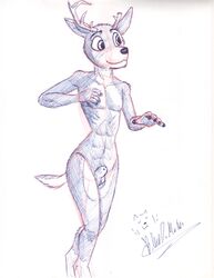 absurd_res anthro bluedmoka cervid girly hi_res male mammal nude