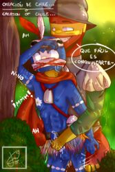 anal anal_sex big_penis blue_skin blush chile_(countryhumans) countryhumans crying cum erection forced forced_yaoi forest from_behind from_behind_position gay hands humping male nude penis rape red_skin spain_(countryhumans) tattoo tears trees violation yaoi yellow_skin