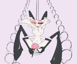 1boy 2019 angel_dust_(hazbin_hotel) anus arachnid arthropod chest_tuft clothing femboy hazbin_hotel hi_res jockstrap legwear male male_only pole presenting presenting_anus salaciouslx signature simple_background smooth_skin solo solo_male spider stripper_pole teeth tongue tongue_out tuft underwear vivienne_medrano