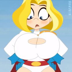 1girls 2d 2d_animation alternate_breast_size animated animated_gif big_breasts blonde_hair blue_eyes bob_cut bouncing_breasts breasts busty clothed clothes clothing dc dc_comics dc_super_hero_girls drawsputin eyebrows eyelashes female female_focus female_only front_view gif hands_on_hips hips hourglass_figure huge_breasts human human_only humanoid kara_zor-l karen_starr large_breasts looking_at_breasts power_girl short_hair simple_background solo solo_female superman_(series) tagme thick thick_thighs thighs top_heavy white_female wide_hips