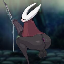 1futa animal_penis anus ass back_view balls big_ass big_balls big_butt bottomless cape cloak clothed clothing cum cum_in_penis cumdrip dickgirl futa_only futa_sans_pussy futa_urethral_insertion futanari gaping_anus hollow_knight hornet_(hollow_knight) horsecock huge_cock humanoid lowres penis plasma-demo red_cape rule_63 solo squatting sweat sweatdrop tagme urethral_beads urethral_insertion urethral_penetration