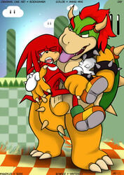 2008 annie-mae anthro bara bowser crossover echidna fur furry furry_only green_shell horns interspecies knuckles_the_echidna koopa male male_only mammal mario_(series) monotreme multiple_males nintendo no_humans nude rockgaara sex shell sonic_(series) spiky_shell super_mario_bros. yaoi