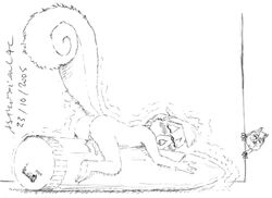 2005 asthexiancal bink_squirrel chip_'n_dale_rescue_rangers disney monochrome pussy sketch tammy_squirrel