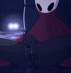 1girls animated black_skin bug cape cloak dainapp dark_skin female female_only framerate_edit hollow_knight hornet_(hollow_knight) loop manual masturbation no_sound outerwear pussy_juice red_cape smooth_animation vaginal video zeamaeri