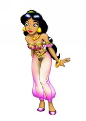 aladdin alternate_costume arabian arabian_clothes dennis_clark disney disney_princess female female_only good_queen_jasmine harem_outfit human nipples princess princess_jasmine solo