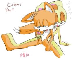 2d 2d_animation animated anthro barefoot blob_feet canine character_name cream_the_rabbit featureless_feet female fox fur furry furry_female furry_male furry_only handjob interspecies male mammal no_toes nude rabbit sega sitting sonic_(series) spread_legs straight tails toeless_feet