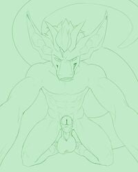 abs absurd_res anthro balls big_balls digital_media_(artwork) dragon erection first_person_view hi_res humanoid_penis male male_only muscular nude odium paws penis pinned smile smirk solo uncut whatarefurries