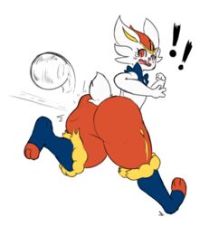 ! 2019 3_toes ambiguous_gender anthro ass ball big_ass big_ears blue_fur blush bottom_heavy bouncing_ass buckteeth cinderace digitalpelican eyelashes feet flat_chest fur furry huge_ass lagomorph large_ass long_ears looking_back mammal motion_lines nintendo nude open_mouth orange_body orange_fur paws pokémon_(species) pokemon pokemon_ss running simple_background soles solo spread_legs standing tail thick_thighs thigh_gap tongue video_games white_background white_body white_fur wide_hips