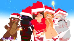 1girls 3d 5girls allie_(slipperyt) allie_the_ghost amber_green_(slipperyt) bia_prowell_(slipperyt) big_breasts black_skin blue_eyes breasts brown_hair christmas enderwoman female female_only ghost_girl green_eyes half-dressed horny_female humanoid jenny_belle_(slipperyt) marie_prowell_(slipperyt) mine-imator minecraft nipples nude orange_eyes orange_hair outside purple_eyes pussy red_eyes santa_costume santa_hat slipperyt stockings tagme teddy_bear text thighhighs thighs watermark white_hair winking_at_viewer witch_girl