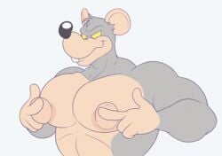 abs animated anthro anti_dev jim_rat male male_only mammal muscles muscular nipple_play nipples pecs rat rodent smile