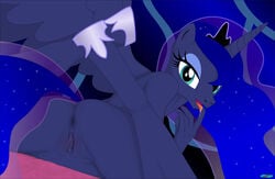 1girls alicorn anthro ass equid fab3716 female female_only friendship_is_magic horn mammal my_little_pony princess_luna_(mlp) pussy solo wings