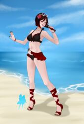 bikini butterflybluelady closed_eyes ruby_rose rwby short_hair tagme