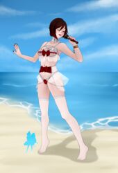 butterflybluelady closed_eyes lingerie ruby_rose rwby short_hair tagme