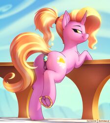 1girls 2019 animal_genitalia animal_pussy ass bedroom_eyes buttplug cutie_mark dock equid equine_pussy female female_only feral friendship_is_magic gem hi_res horn luster_dawn_(mlp) mammal my_little_pony narrowed_eyes princess_plug pussy seductive sex_toy shydale smile solo unicorn