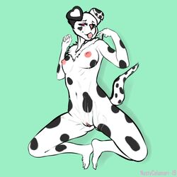 1:1 1girls 2019 anthro ass bodily_fluids breasts canid canine canis cum cum_inside dalmatian domestic_dog dottipink female female_only fingers fur genital_fluids heterochromia hi_res looking_at_viewer mammal nipples nude ownychan pussy simple_background solo spots tongue white_body white_fur