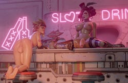 2futas 3d areolae ass backsack balls big_breasts big_penis borderlands borderlands_3 breasts casual cock-tail erect_nipples erection futa_only futa_sans_pussy futa_with_futa futanari garean intersex large_ass large_breasts mad_moxxi naked_footwear naked_with_shoes_on nipples nude penis taint tiny_tina wide_hips