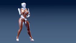 ass ass big_ass big_butt blue_background breasts breasts desert_eagle gradient_background gun haydee haydee_(game) pink_banana_sfm robot robot_girl simple_background thick thick_ass thick_thighs weapon