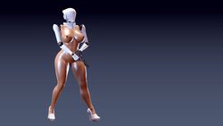 ass ass big_ass big_butt blue_background breasts breasts desert_eagle gradient_background gun haydee haydee_(game) pink_banana_sfm robot robot_girl simple_background thick thick_ass thick_thighs weapon