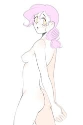 breasts jojo's_bizarre_adventure lidan pink_hair rule_63 solo_female underwear vento_aureo vinegar_doppio white_background yellow_eyes