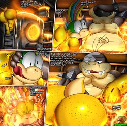 2boys ass balls big_butt closed_eyes comic forced forced_oral gay koopa koopaling ladder lava lemmy_koopa looking_down male male/male male_only mario_(series) morton_koopa_jr. multiple_boys nintendo nobody147 oral penis scalie sex tagme text tongue tongue_out video_games volcanic_setting yaoi