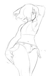 1boy 2016 bulge chubbuppy crossdressing danae femboy girly male male_only navel shoripurin sketch solo