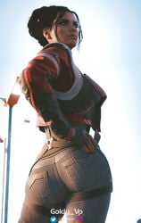 1girls ass big_ass big_breasts big_butt big_nipples cd_projekt_red cyberpunk cyberpunk_2077 female goldy_3d looking_away outfit panam_palmer solo straight thick_thighs