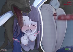 akko_kagari all_fours anal_tail animal_ears artist_name atsuko_kagari bar_censor blush breasts bunny_ears bunny_girl buttplug buttplug_tail canine censored closed_eyes dog_penis doggy_style fake_tail female filming heart imminent_sex imminent_vaginal kagari_atsuko little_witch_academia long_hair luna_nova_school_uniform medium_breasts nekonote nipples open_mouth pussy recording saliva saliva_trail school_uniform solo_focus spread_pussy tail zoophilia